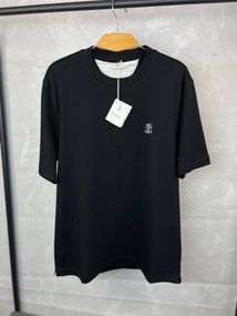 Футболка чорна Brunello Cucinelli Classic Logo Black  f691