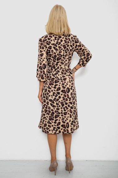 Платье софт на пуговицах с принтом, цвет бежево-коричневый, 230R117 | Зображення 7