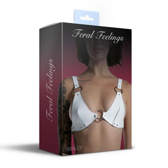 Ліф з натуральної шкіри Feral Feelings - Bikini Top White Sex Aura | Зображення 3