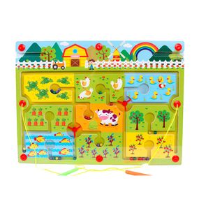 Іграшка-лабіринт "Happy Farm" на дерев'яній дошці з магнітними кульками і магнітними паличками, 40х30х1,5cm