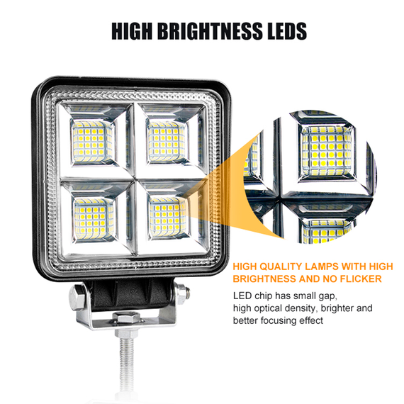 Фара світлодіодна 64 LED 192W, додаткова фара LED 12/24V (106х106х25мм) | Зображення 2