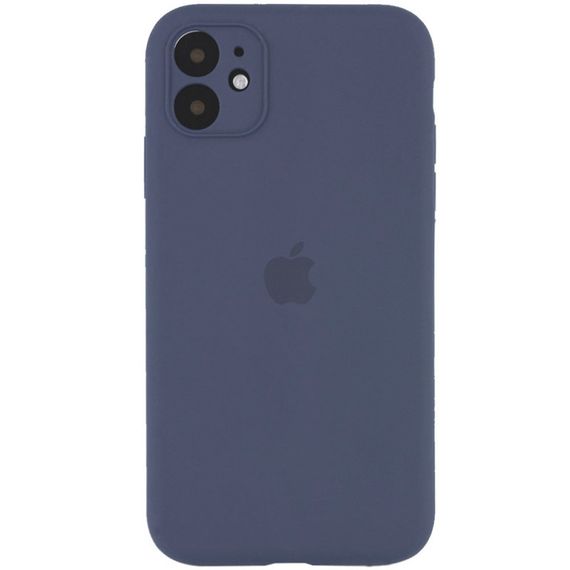 Чехол Silicone Case Full Camera Protective (AA) для Apple iPhone 12 (6.1") Серый / Lavender Gray