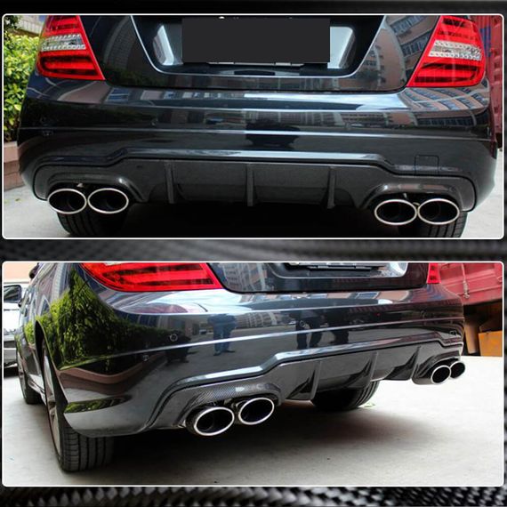 Дифузор заднього бампера V1 (для AMG SD/Coupe 2012-2014, Карбон) для Mercedes C-class W204 рр | Зображення 2