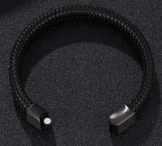 Чоловічий шкіряний браслет Primo Rock Lux 22 - Black | Зображення 2