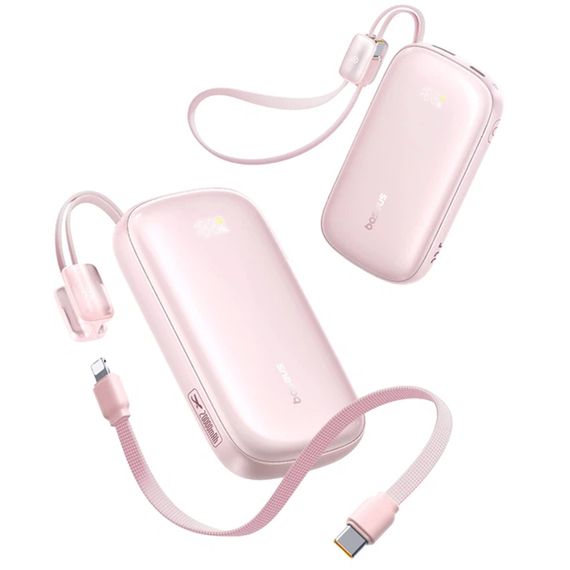 Портативний ЗП Power Bank Baseus EnerFill FC21 Qpow 3 Ultra 22.5W with cable 20000 mAh (PPFLS) Nebula Pink | Зображення 3