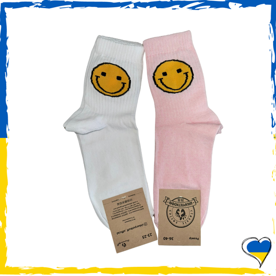 Носки женские / подростковые принт смайл. Носки с приколами. Носки принт 36-40