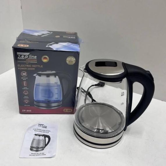 Электрочайник стеклянный с подсветкой 2л 2200Вт Zepline ZP-986