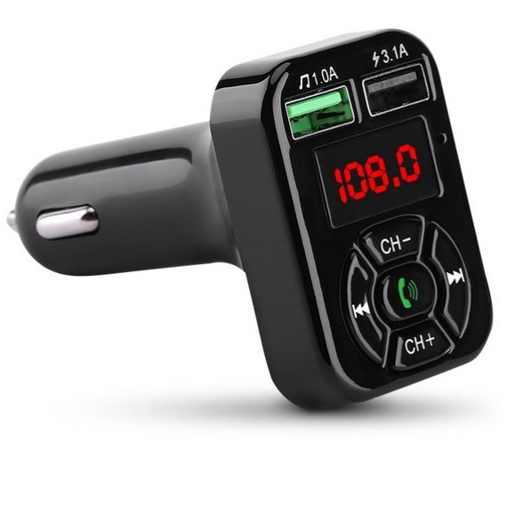 FM-модулятор Bluetooth V5.2 чорний Havit HV-FM807BT