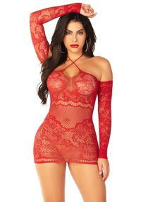 Сукня Leg Avenue Seamless Off The Shoulder Mini Dress One Size, Red