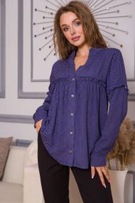 Блуза женская в горох  цвет синий 102R306