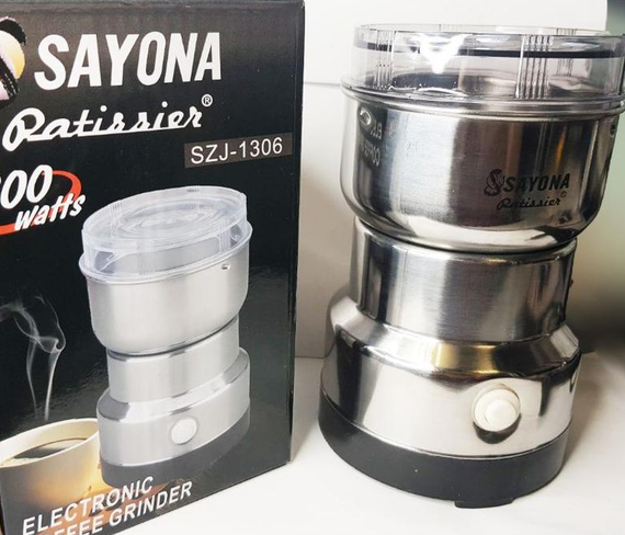 Електрична кавомолка Sayona 1306 міні кавомолки ножові подрібнювач кавових зерен | Зображення 1