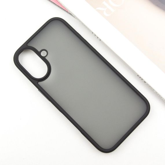 TPU+PC чехол Metal Buttons для Apple iPhone 16 (6.1") Черный | Зображення 2