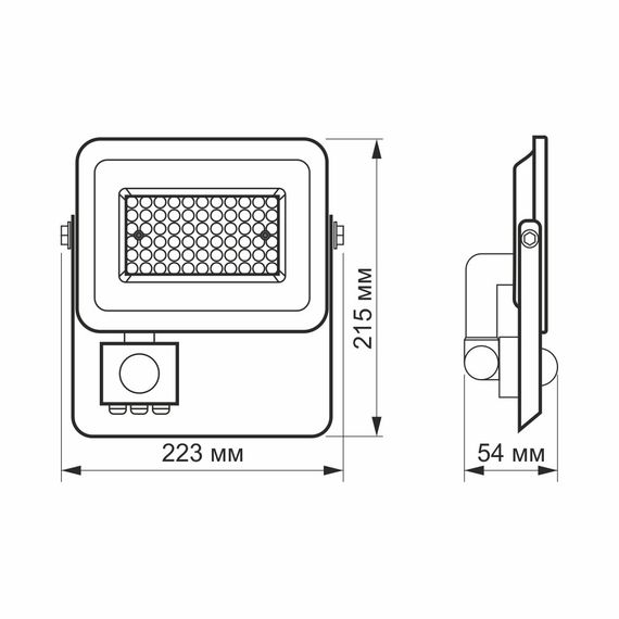 Светодиодный прожектор VIDEX F2e 50W 5000K VL-F2e505W-S с регулируемым датчиком движения и освещенности | Зображення 5