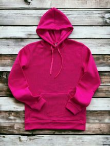 Женский теплый худи толстовка на флисе DA2444 размер М цвет розовый