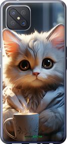 Чохол на Oppo Reno 4 Z Білий кіт "5646u-2278-2448"