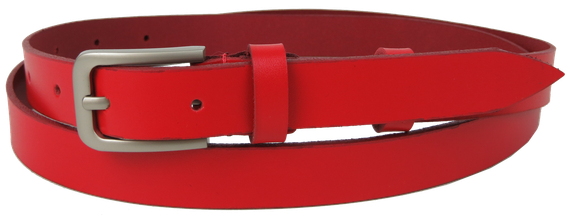 Жіночий шкіряний ремінь Skipper 1629-20 червоний 2 см