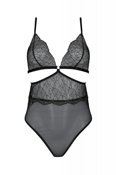 Боді Passion Amberly Body 4XL/5black, асиметричний крій, мереживний ліф, золота нитка, 4XL/5XL | Зображення 2
