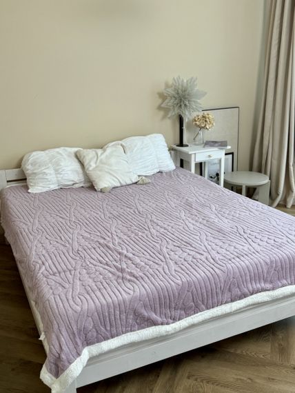 Плед на эко-овчине Dushka Home 21531 200х230 см лиловый | Зображення 1