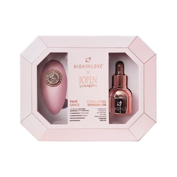 Подарунковий набір HighOnLove & JOPEN: Objects of Desire (краплі для клітора і вібратор з кристалами Sex Aura