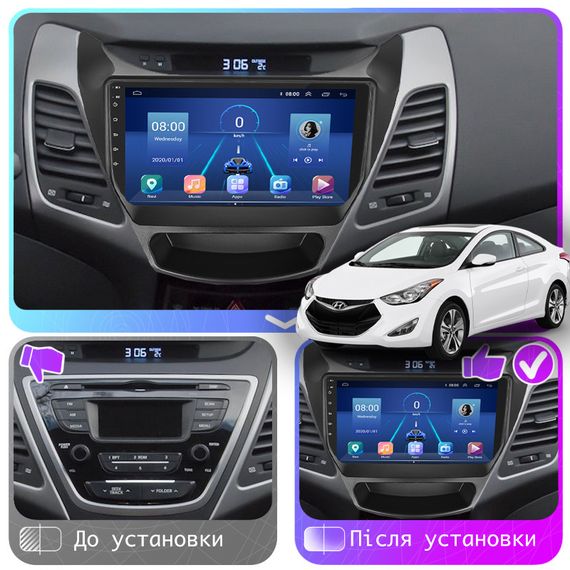 Штатная магнитола Lesko для Hyundai Elantra V (MD) Рестайлинг 2013-2016 экран 9" 4/64Gb 4G Wi-Fi GPS Top | Зображення 2