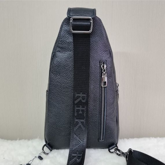 Сумка-слінг чоловіча чорна через плече з натуральної шкіри TIDING BAG 68223 | Зображення 6