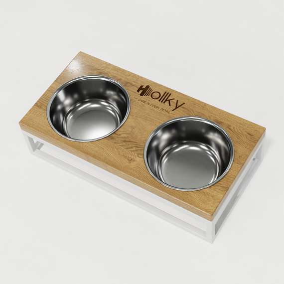 Миски на підставці для маленьких собак та котів Hollky Base S (2 × 0,45 л) BS-36187-WHNT | Зображення 6