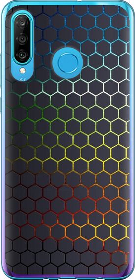 Чехол на Huawei P30 Lite Переливающиеся соты "498u-1651-17620"