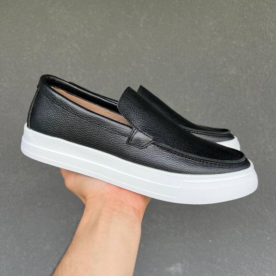 Чорні шкіряні чоловічі лофери 40 розмір | Зображення 8