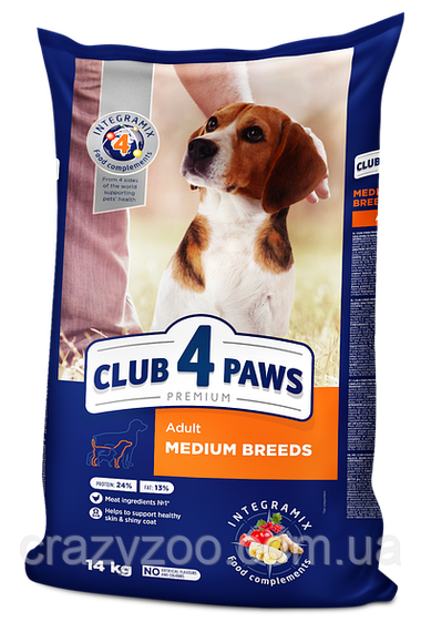 Сухой корм для собак средних пород Club 4 Paws 14 кг B4530701