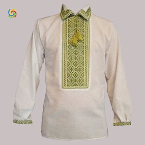 Рубашка Украинская вышиванка 418 цвет белый размер L/XL