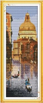 Набір для вишивання за нанесеною на канву схемою "The watery place of Venice". AIDA 14CT printed, 16*38 см