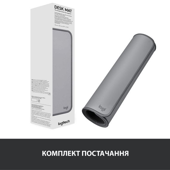 Килимок для мишки Logitech Desk Mat Studio Series Mid Grey (956-000052) | Зображення 7