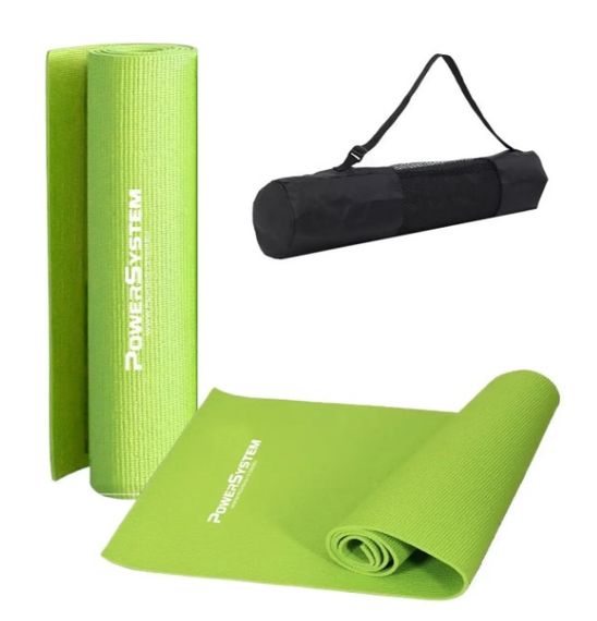 Килимок для йоги та фітнесу Power System PS-4014 PVC Fitness-Yoga Mat Green (173x61x0.6) (PS-4014_Green)