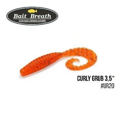 Силіконова приманка, Їстівний силікон Bait Breath Curly Grub 3,5" (10шт) (Ur20 orange/seed)