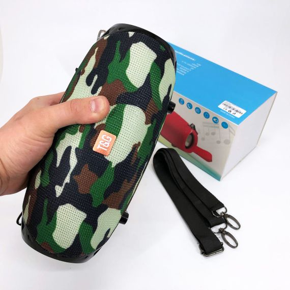 Портативна Bluetooth колонка TG534 SD IPX5 з ремінцем, гучна блютуз колонка. Колір: камуфляж | Зображення 1