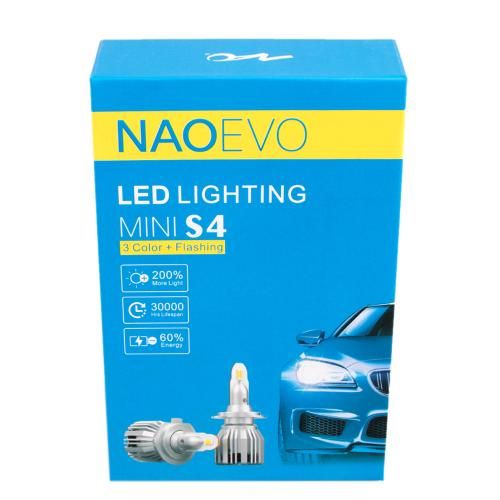 Лампи NAOEVO S4/LED/H8/H9/H11/H16/Flip Chip/9-16V/30W/3600Lm/EMERGENCY3000K/3000K/4300K/ 6500K | Зображення 1