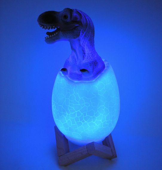 3D нічник світильник динозавр в яйці Dinosaur Lamp різнокольоровий з пультом д/к  з підзарядкою від USB | Зображення 4
