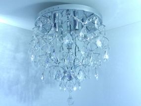 Люстра стельова кришталева з пультом 25483 Хром 46х45х45 см.