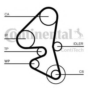 Ремінь ГРМ CITROEN BERLINGO (B9) 1.6 HDi0710- (Вир-во Contitech) CONTITECH CT1162 на FORD C-MAX II (DXA/CB7, DXA/CEU)