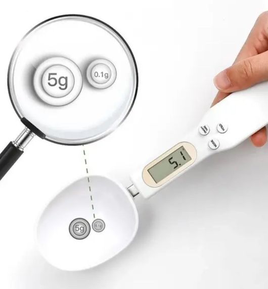 Електронна мірна ложка-ваги з LCD дисплеєм до 500 г. (Біла) | Зображення 5