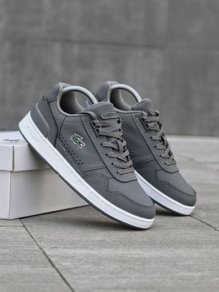 Демісезонні кросівки Lacoste натуральна шкіра + текстиль колір сірий, білий | Зображення 2