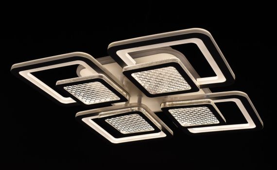 Люстра світлодіодна стельова LED світильник для квартири на стелю лед з пультом 26039 Білий 9х42х42 см. | Зображення 3