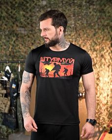 Тактична водовідвідна футболка Штурмуй black ПП7898