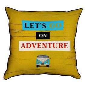 Подушка с мешковины Let`s go on adventure 45x45 см (45PHB_VOL009_WH)