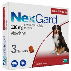 NexGard - Жувальна таблетка від кліщів та бліх для собак вагою 25 - 50 кг