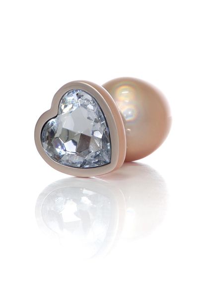 Анальна пробка - Jewellery Pearl Gold Heart Plug Clear L | Зображення 3
