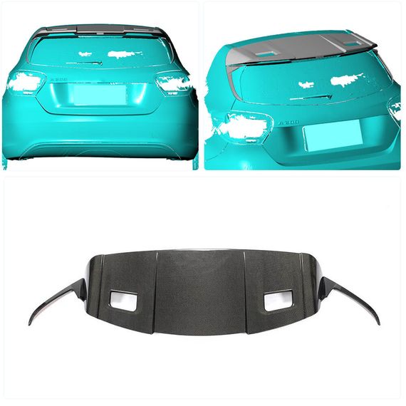 Спойлер V4 (для HB, Карбон) для Mercedes A-сlass W176 2012-2018 гг | Зображення 1