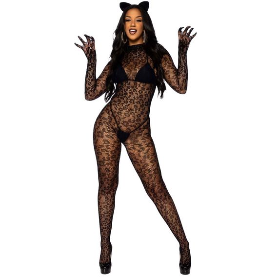 БодіСтокінг (Боді комбінезон Сітка) Babydoll 46 Чорний w636