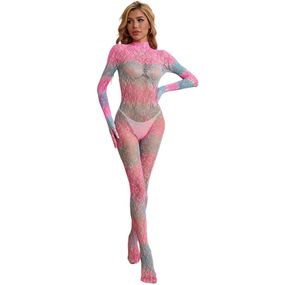 БодіСтокінг (Боді комбінезон Сітка) Babydoll 44 Рожевий w636 gradient