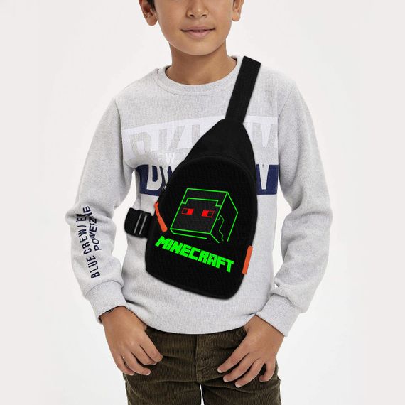 Сумка через плече дитяча Minecraft Кріпер 29х17 см сумка слінг для хлопчика (02091)